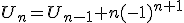 U_n=U_{n-1}+n(-1)^{n+1}